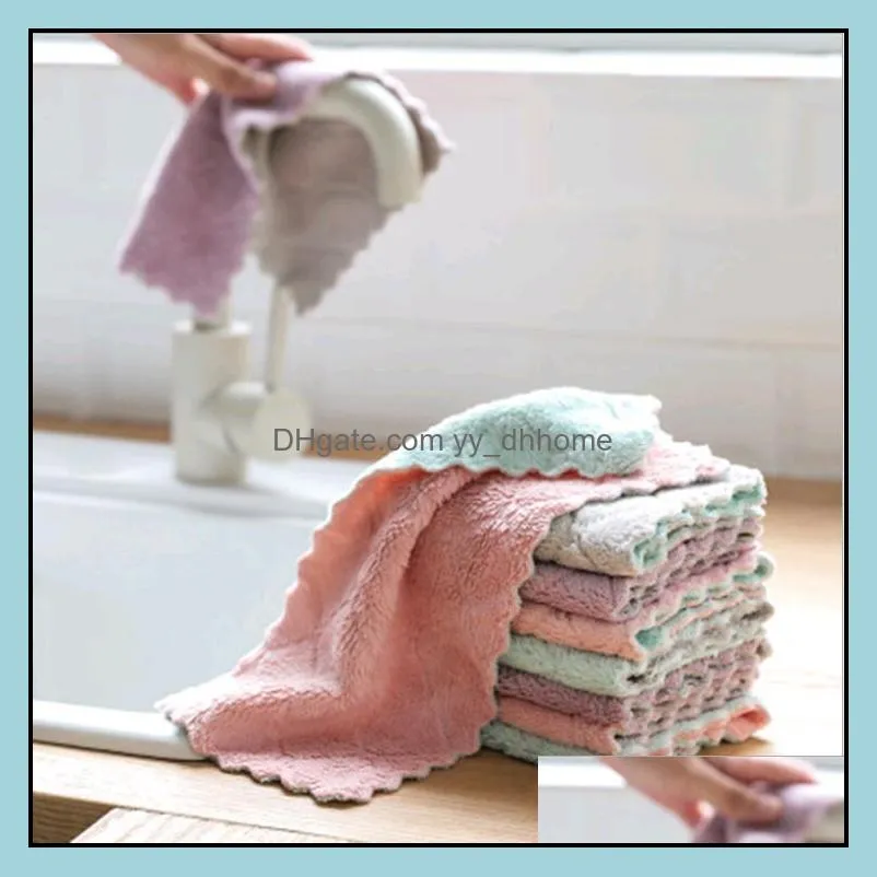 reusable microfiber cleaning cloth super absorbent dish towel home kitchen oil and dust clean wipe rag kitchen supplies wq294-wll