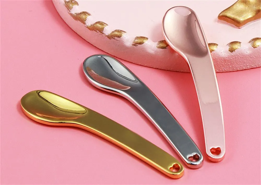 Factory Spoons Curved Cosmetic Spatula Scoops Makeup Mask Spatulas Facial Cream Spoon for Mixing and SamplingRose Gold/Silver/Gold
