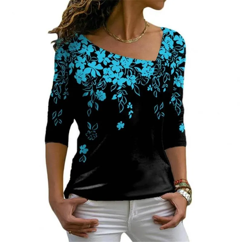 Kvinnors blusar skjortor fantastiska kvinnor blus andas blommig tryck skjorta topp överdimensionerade enkla kläder elegant vår
