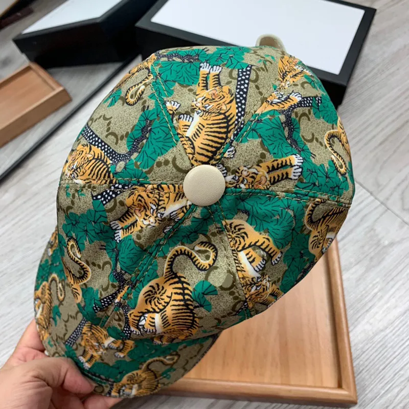 Tiger Baskı Top Kapakları Erkek ve Kadın Hip Hop Tasarımcı Şapkaları Açık Hava Spor Seyahat Yüksek Kaliteli Marka Sun Hats261q