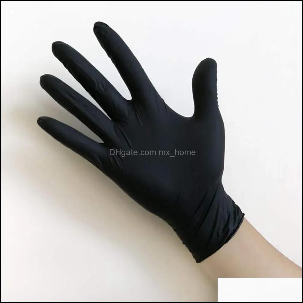 100Pcs/50 Pairs Blue/Black Home Disposable Hair Coloring Latex Gloves Cooking gloves Universal House cleaning Tattoo Glove Tools