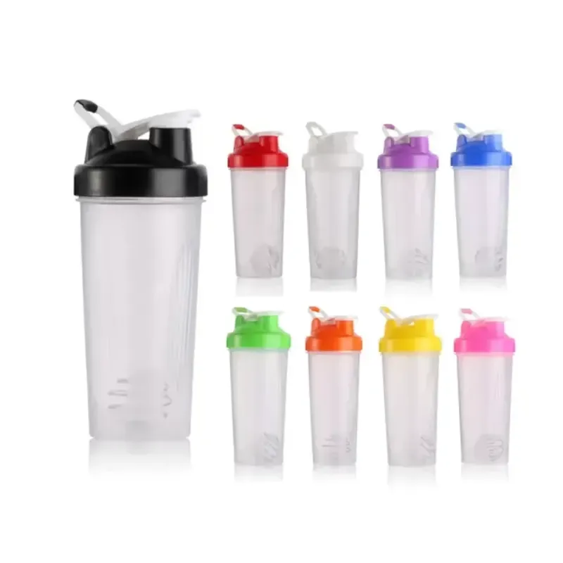 Portable Sport Shaker Bottle Juice Milkshake Protein Powder Mezcla a prueba de fugas Shake Cup con Shaker Balls BPA Free Fitness Drinkware B0701