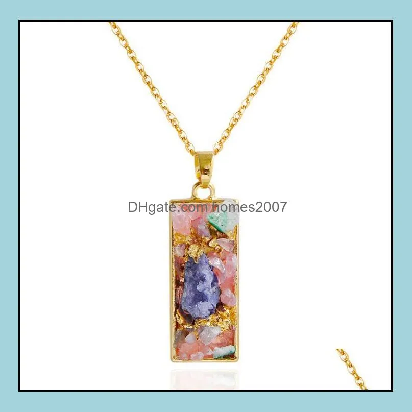 Crystal Cut Pattern Pendant Necklace For Mother`s Day Gift Family Ladies Elegant Natural Stone Necklace free shipping