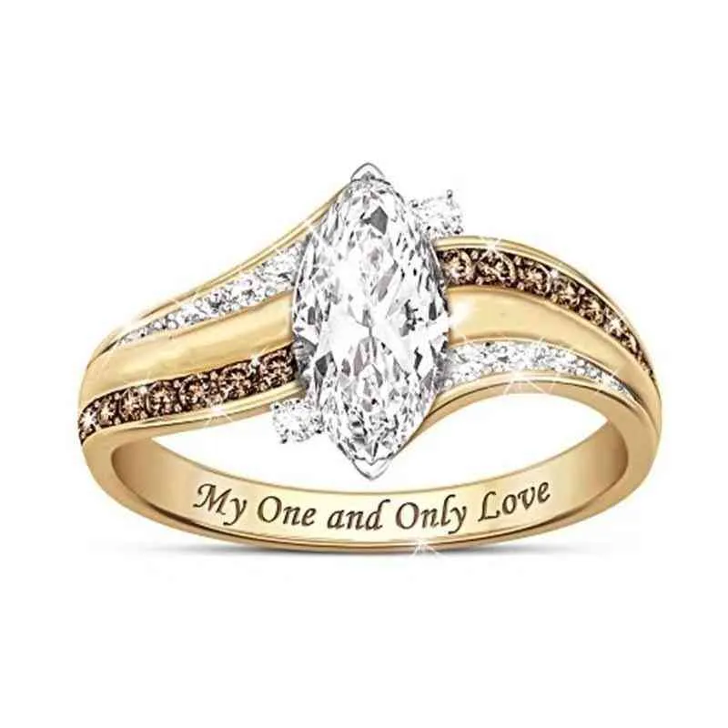 Designer Fashion Heart Ring for Woman Man Love Set Europe and America Brands with Zircon Gold Luxury Twocolor Diamond Womens Ring Banquet Hundred h