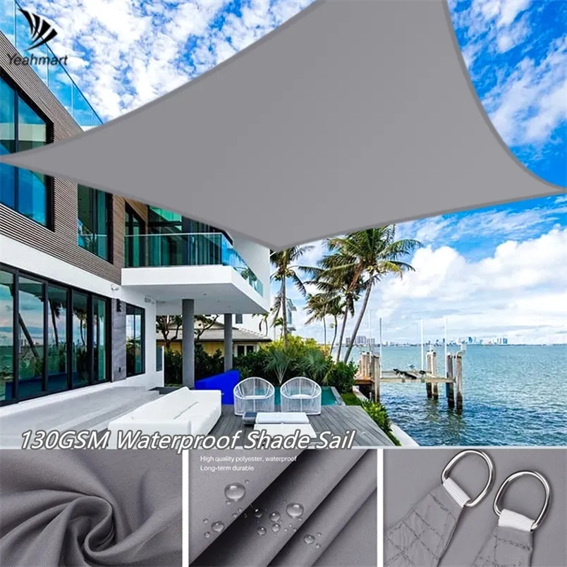 Sun Shade Sail Rectangle Waterproof Outdoor Canopy Garden Patio Party Sunscreen Awning 98% UV Block Sunshade Cloth Sun Shelter 220606