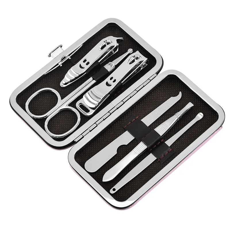 6st/set Nail Clippers Manicure Pedicure Set Portable Travel Stainless Steel Nail Cutter Tool Kit Fingernail Suit