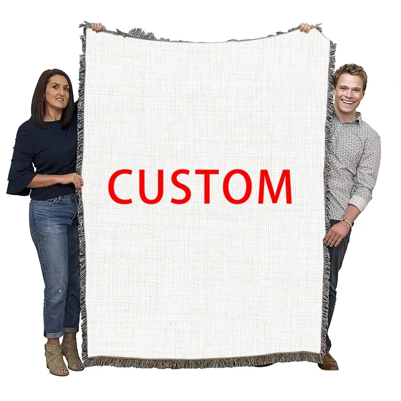 Personalized 3D Printed Woven Cashmere Throw Blanket Customizable 220607 From Kua10, 38.96