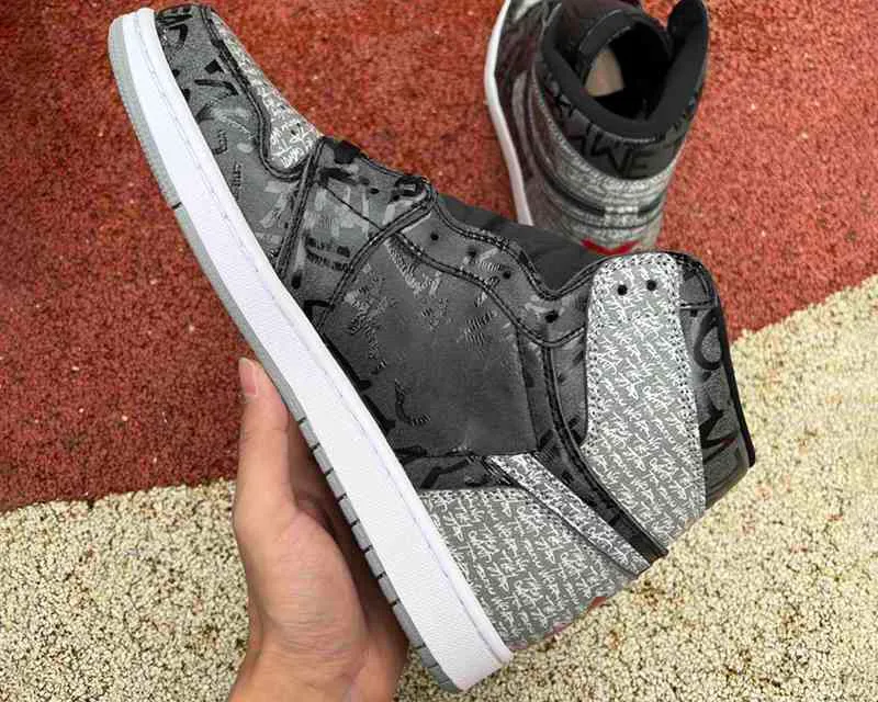 Top Quality Authentic Jumpman 1 HIGH OG Rebellionaire Basketball Shoes Black Grey Treason Sports Outdoor Sneakers Send With Box