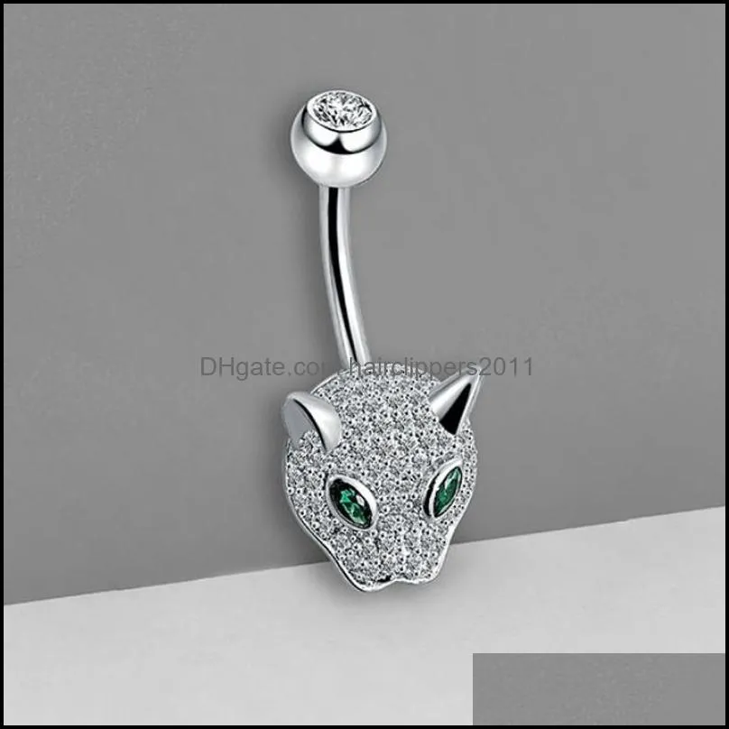 s925 sterling silver leopard belly button ring 14g navel barbell studs body piercing screw navel bar