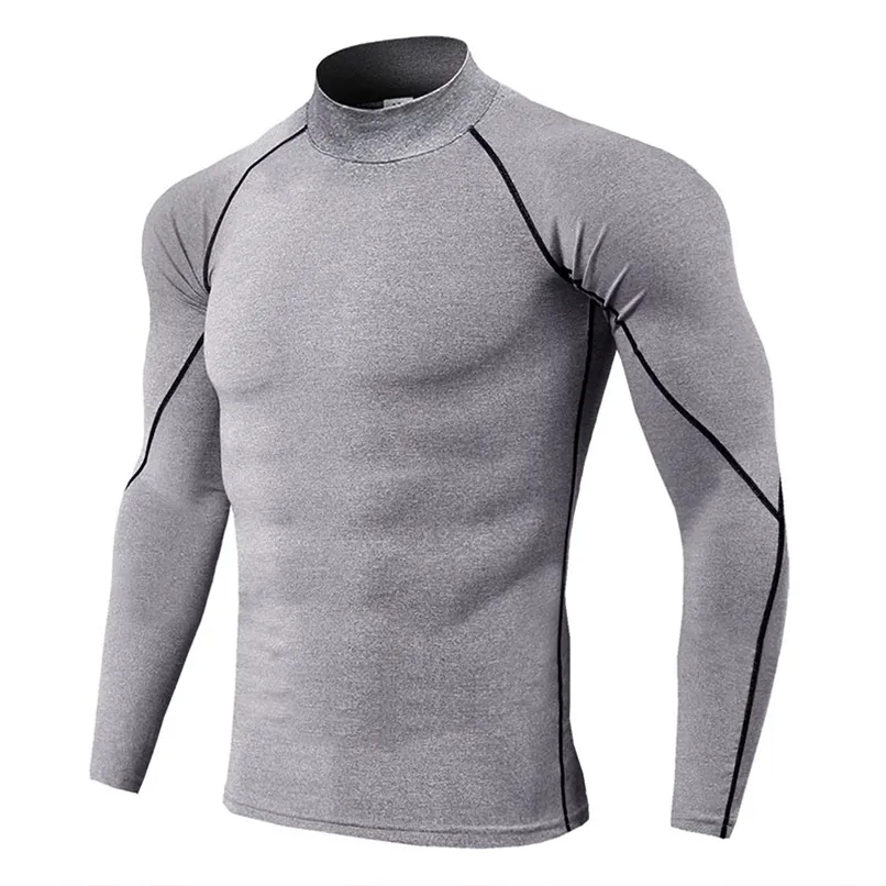 Termiska underkläder för män hög krage camiseta termica sport termo skjorta snabb torr komprimerad underkläder kläder män bielizna 220817