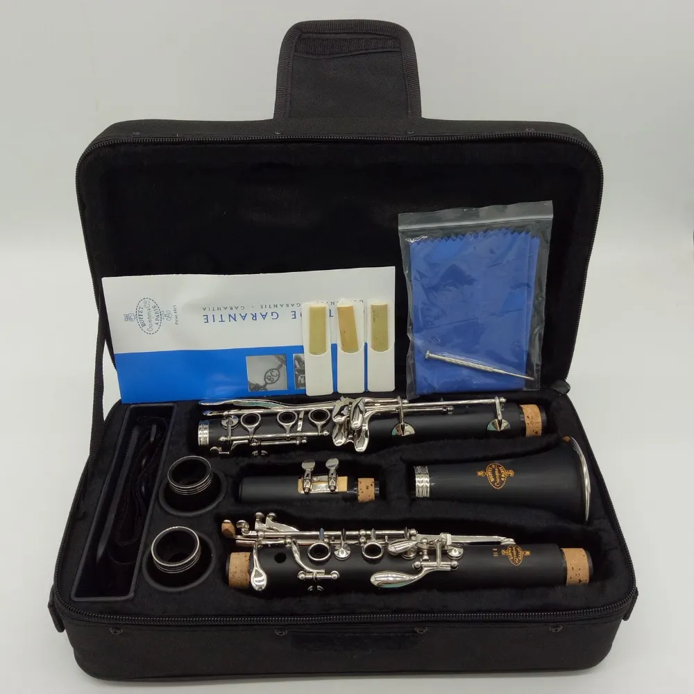 Nouveau MFC Professionnel Bb Clarinette B16 Bakélite Clarinettes Nickel Argent Clé Instruments de Musique Cas Embouchure Anches