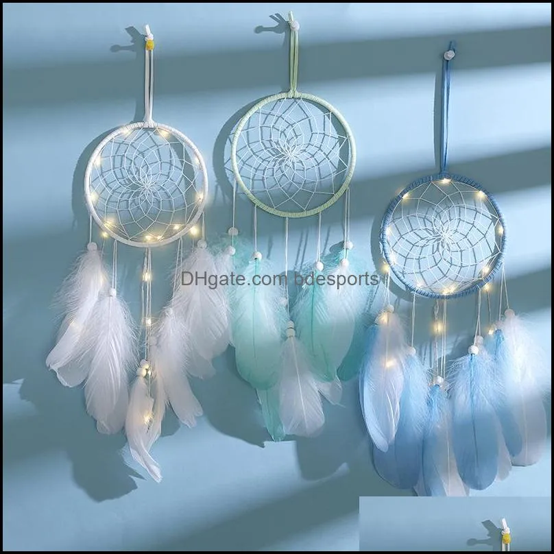 Arts And Crafts Arts Gifts Home Garden Diy Dream Catcher Handmade Dreamcatcher Feather Wall Braided Wind Chimes Art For Walls Hanging Car