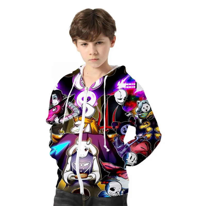 Sudaderas con capucha para hombre de 3 a 14 años para niños 3D Undertale  Sans patrón niños niñas Sudadera con capucha Cosplay disfraz chaqueta ropa