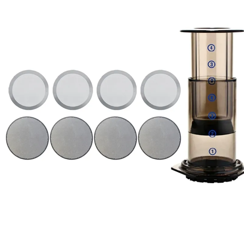 Acciaio inossidabile 8PCS Disco filtro per macchina da caffè in metallo Ultra per accessori da cucina 210309