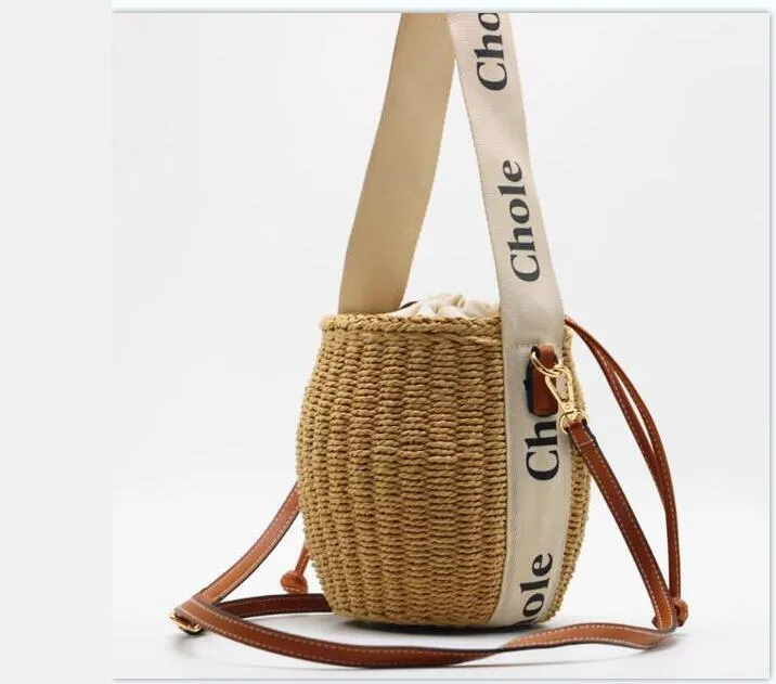 grote tas designer mode woody raffia draagtas mannen en vrouwen handtas geweven lederen emmer tassen met letters zomer