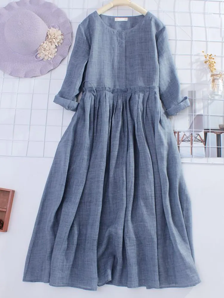 chinese dress ladies Linen Dobby AZUMADAKI Dress main image 1
