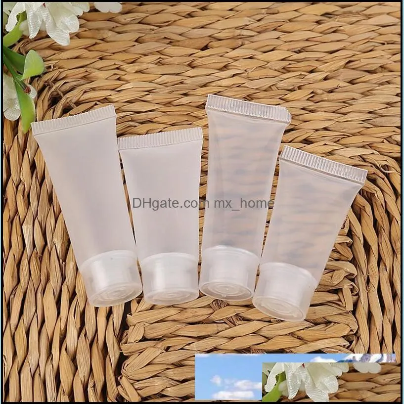 50 ml/g White Empty Plastic Cosmetic Tubes Clear Facial Cleanser Hand Cream Packaging Bottles LX1290