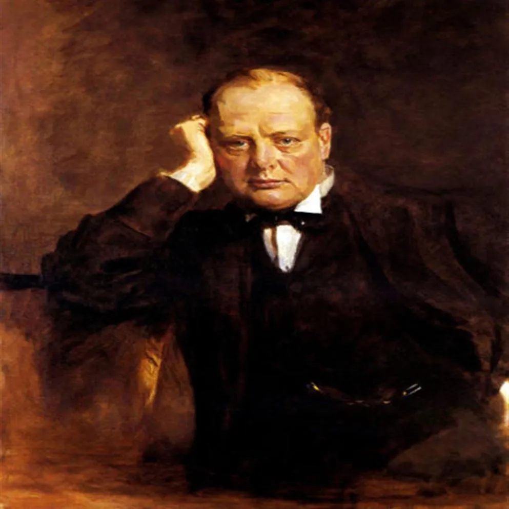 Guthrie James Sir Winston Churchill Genuino Pure Pure dipinte Portrait Art Painting Canvas Multi Size Disponibile SHI227H