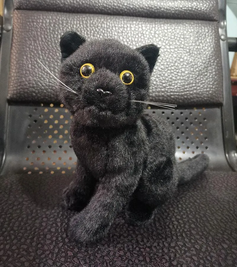 23cmリアルな黒いぬいぐるみぬいぐるみ動物のおもちゃ を￥2,410