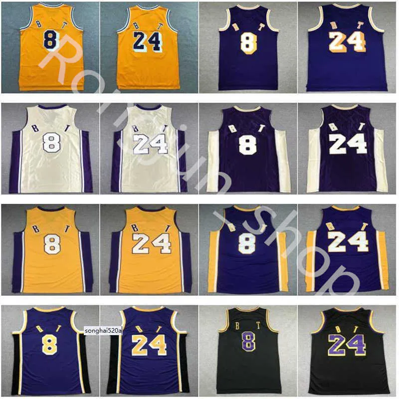 Stitched Mesh Men Vintage Basketball Bryant Jerseys White Black Purple Camo Fashion Shirts Top Quality Sewn Embr Jerseys