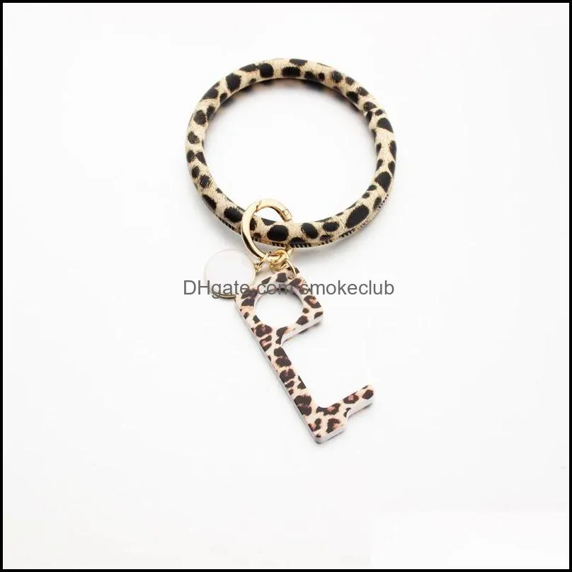 Bracelet Tool Anti-epidemic Door Opener EDC Pendant Key Chains Contactless Elevator Button Non-Contact Doors Handle Brass Gri 2 J2