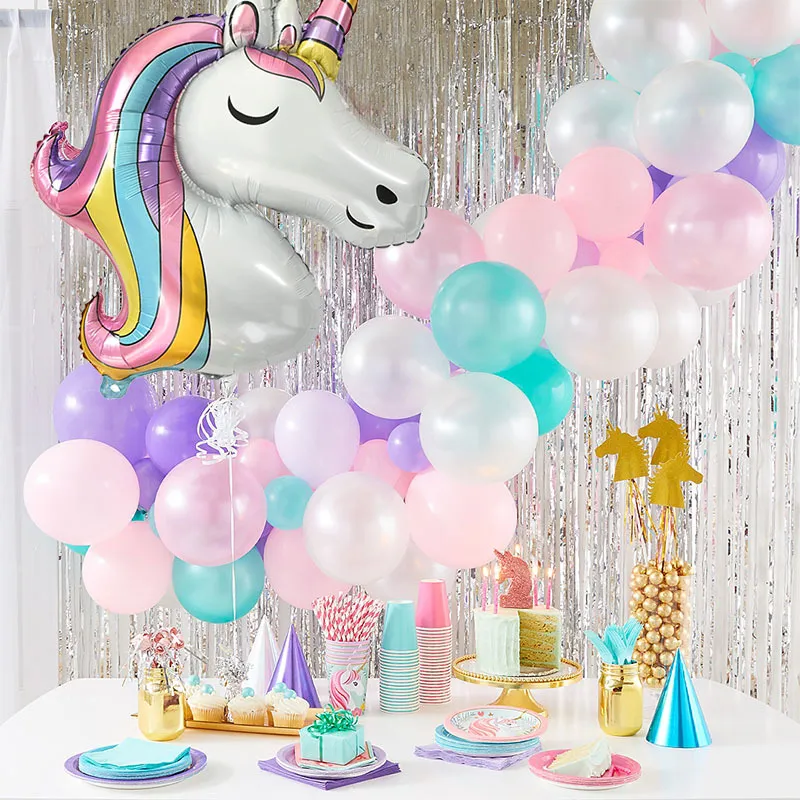 Ballon Licorne 1 9st Décoration De Fête Danniversaire Enfants Globo Bébé  Douche Premier Numéro Gonflable Hélium Feuille Ballons Noël Du 1,71 €