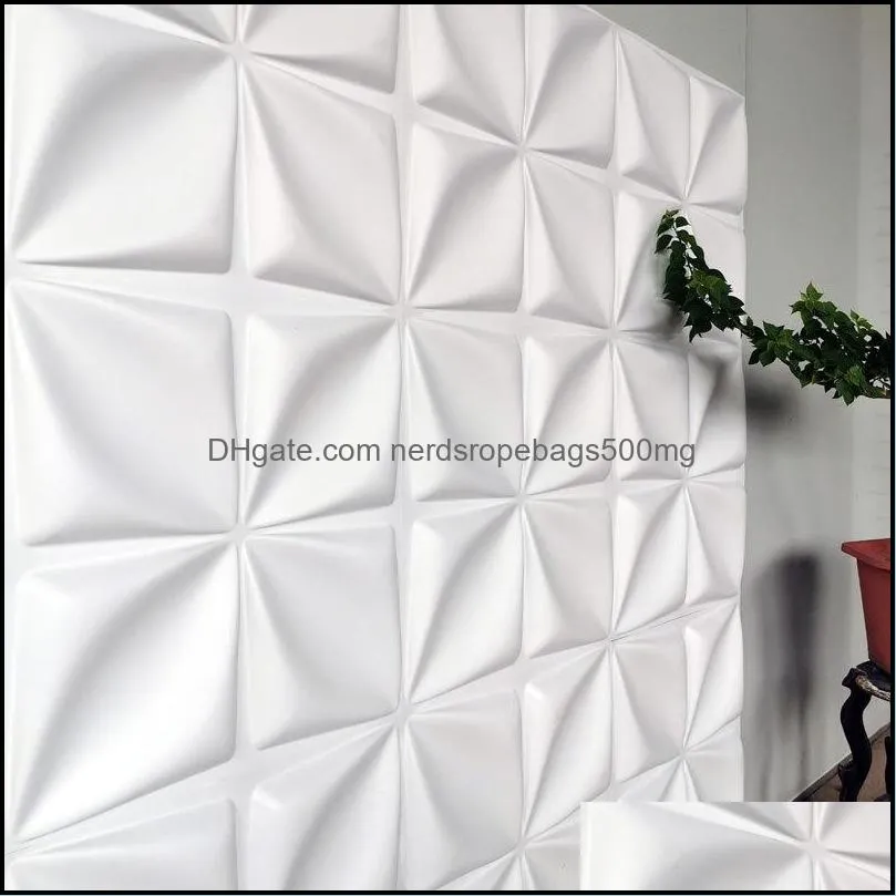 Waterproof Fashion Design Stickers Europe Moisture-proof Embossed 3d Pvc Wall Panel For Bedroom Anti-static Art Wallpaper 50*50cm 1320