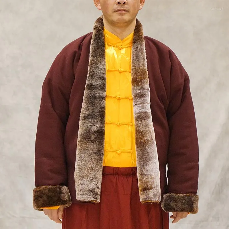 Ethnic Clothing Auspicious Monk Clothes Lama Winter Plush Warm Chinese Long Sleeved Cotton ClothesEthnic