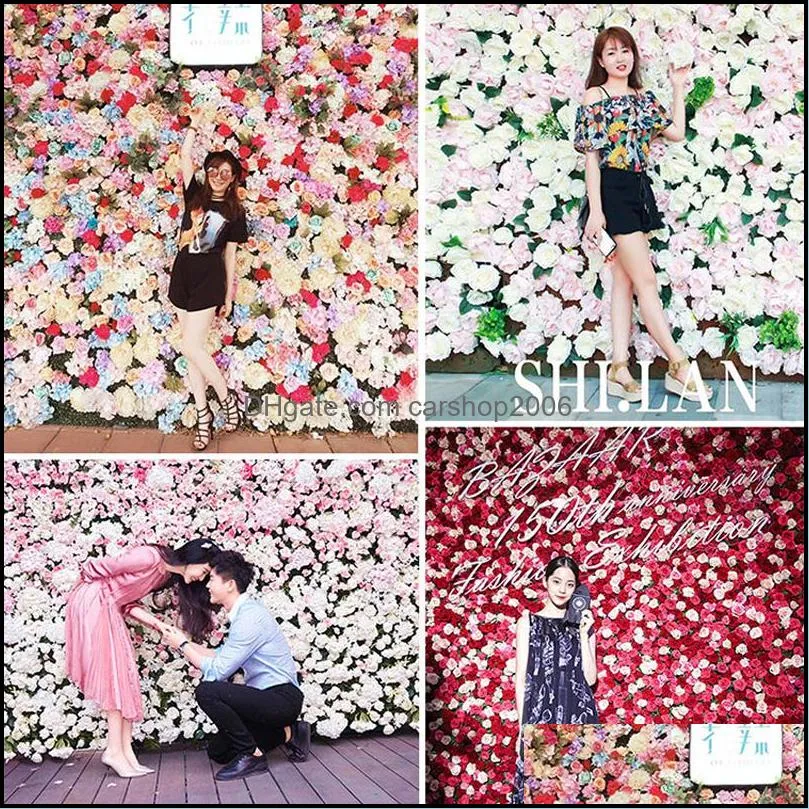 artificial hydrangea flower wall 40*60cm christmas decoration photography backdrop romantic wedding decoration flower party supply