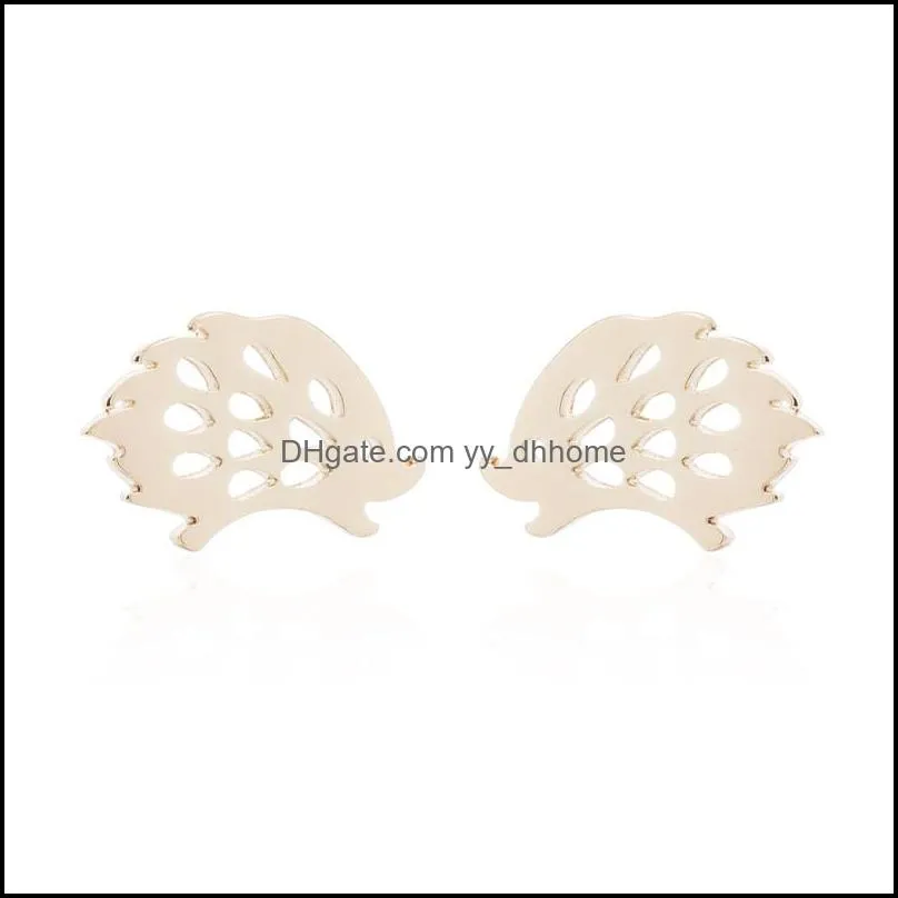 Stud Earrings Jewelry Lovely Hedgehog For Girls Cute Fashion Animal Ear Stainless Steel Sier Earing Wholesale Drop Delivery 2021 Lnuds