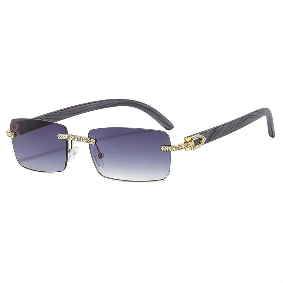 Lunettes de soleil Marque Designer Lunettes de soleil Petit Carré Sans Cadre Charnière En Métal Lunettes pour Hommes Femmes Luxe Soleil Verre UV400 Lentille Unisexe Haute Qualité avec Étui et Boîte