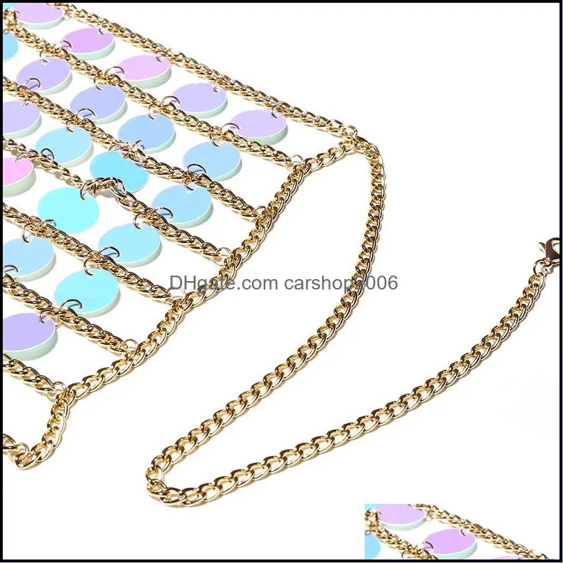 Design Bar Shape Body Chains Jewelry Golden Summer Sexy Style Metal Bra Hollow Statement Collar Bikini Beach Belly Bodychain Multilayer Dance Jewelry