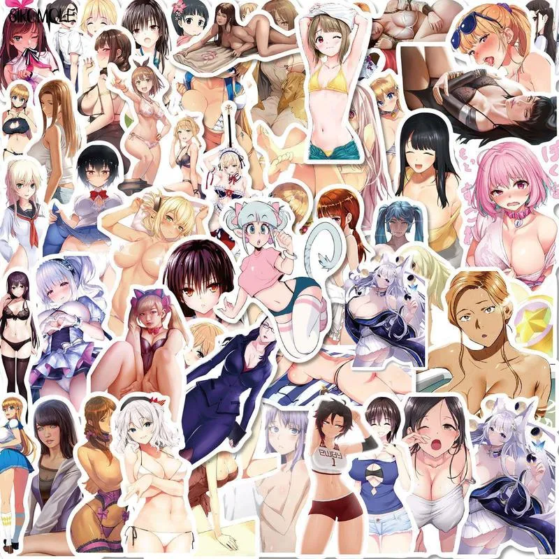 10 30 50pcs hentai sexy bellezza bikini coniglietto adesivi simpatici cartone animato da viaggio fai -da -te da viaggio bagagli per chitarra per laptop per graffiti adesivo decalcomania f5 220716