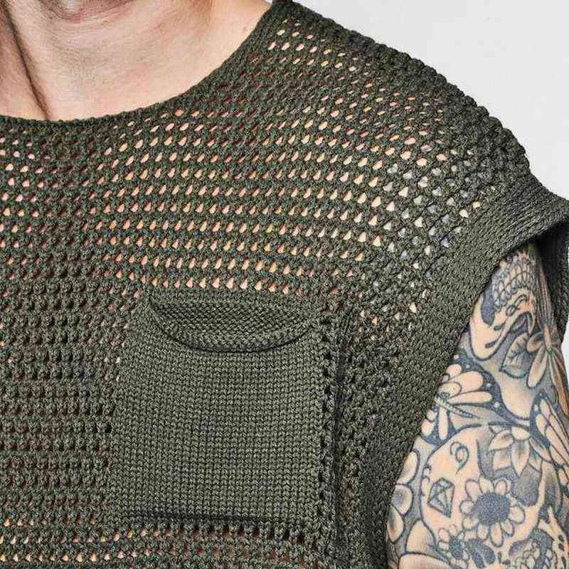 Men's Sexy Fishnet See-Through Tank Top, Muscle Workout T-Shirt, Mesh  Transparent T-Shirt for Nightclub Party