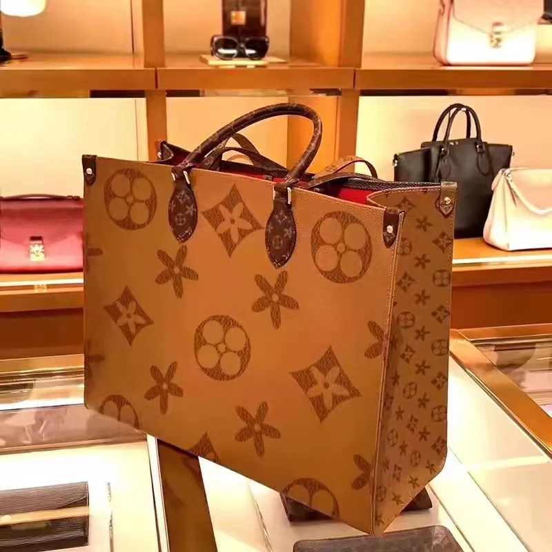 2021 top Womens Designers luxurys bags genuine leatherr CRAFTY ONTHEGO Handbags Shoulder Bag Big Purses Clutch Women Shopping Tote louise Purse vutton bag
