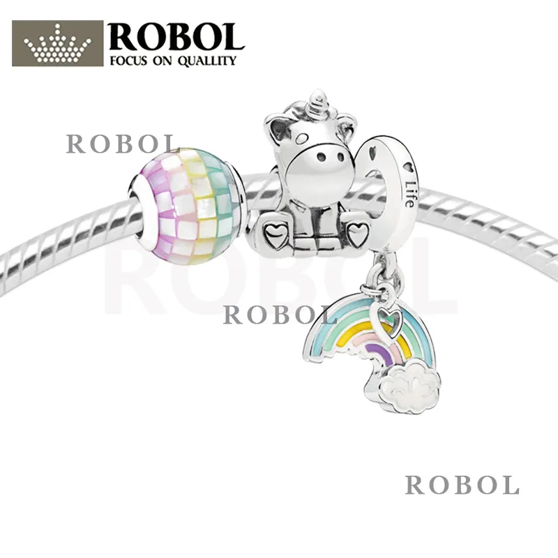 2022 NOUVEAU STORY Toy Series Charm 925 Sterling Silver Pandora Charms For Bracelets Bijoux New Rainbow Pendant Perles de mode exquise Boîte en gros de la mode