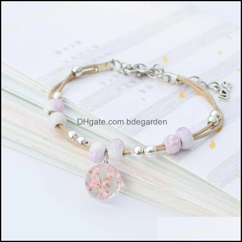 fashion- flower bracelet handword gifts for friends transparent ceramic jewelry fashion charm women bracelets