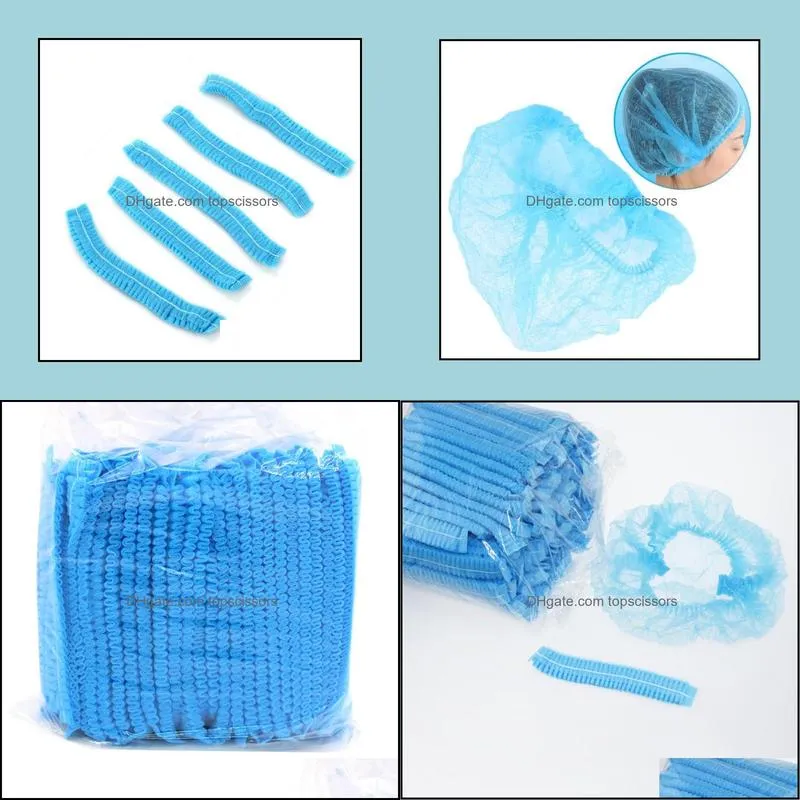 100pcs disposable Non-woven hair caps shower caps Anti Dust Hat Bath Caps for Spa Hair Salon