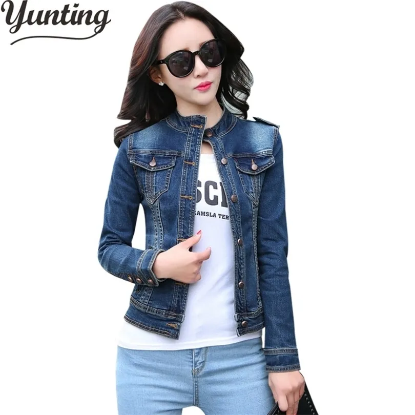 New autumn winter women ladies long sleeve denim jacket Jean vintage Slim Coat Outwear Oversize Jacket