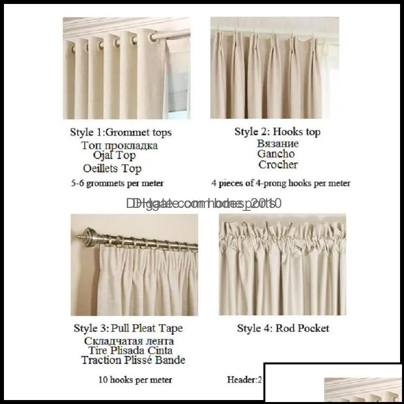 Window Treatments Textiles & Garden1Pc Curtains Windows Drapes European Modern Elegant Noble Printing Shade Curtain For Living Room