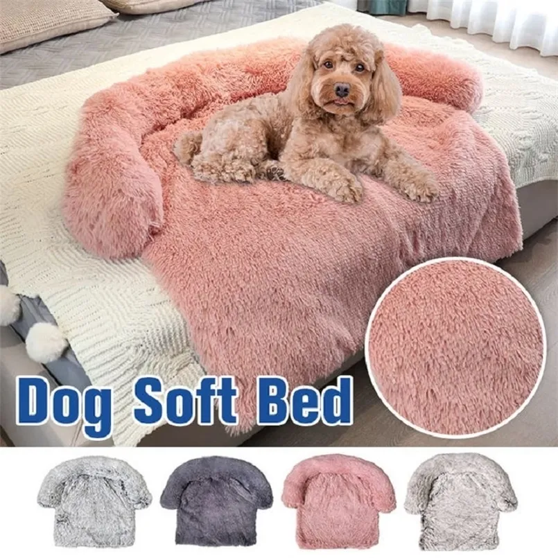 Large Round Comfortable Plush Kennel Plush Blanket Dualuse One Pet Kennel Dog Sofa Bed Pet Supplies Washable Soft Warm Nest Bed 220523