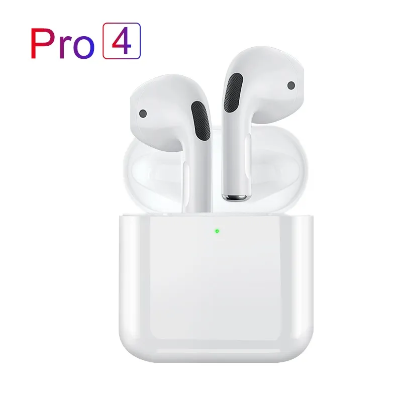 Pro 4 TWS 무선 이어폰 이어폰 이어폰 블루투스 헤드폰 이어 버드 헤드폰 -Xiaomi iPhone Pro4 이어 버드를위한 마이크가있는 방수 헤드셋 5.0