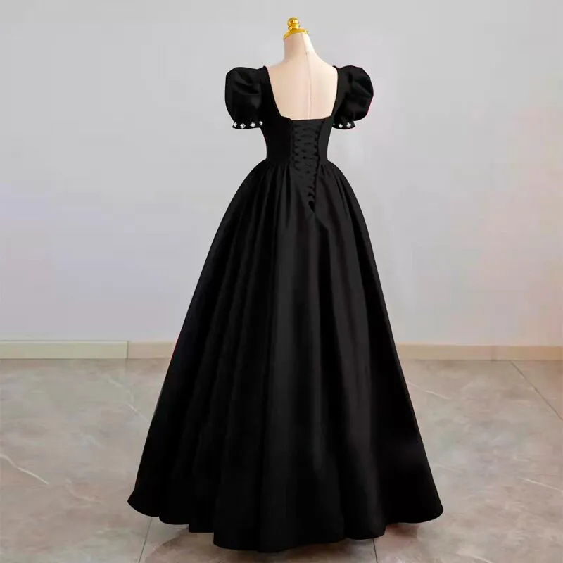 Medieval Fairy Queen Gown Black Bubble Sleeve Short Sleeve Renaissance Dress for Women Princess Costume from Dhgate Theme Costume - price 150.26 Medieval Fairy Queen Gown Black Bubble Sleeve Short Sleeve Renaissance Dress for Women Princess Costume from Dhgate Theme Costume - price 150.26