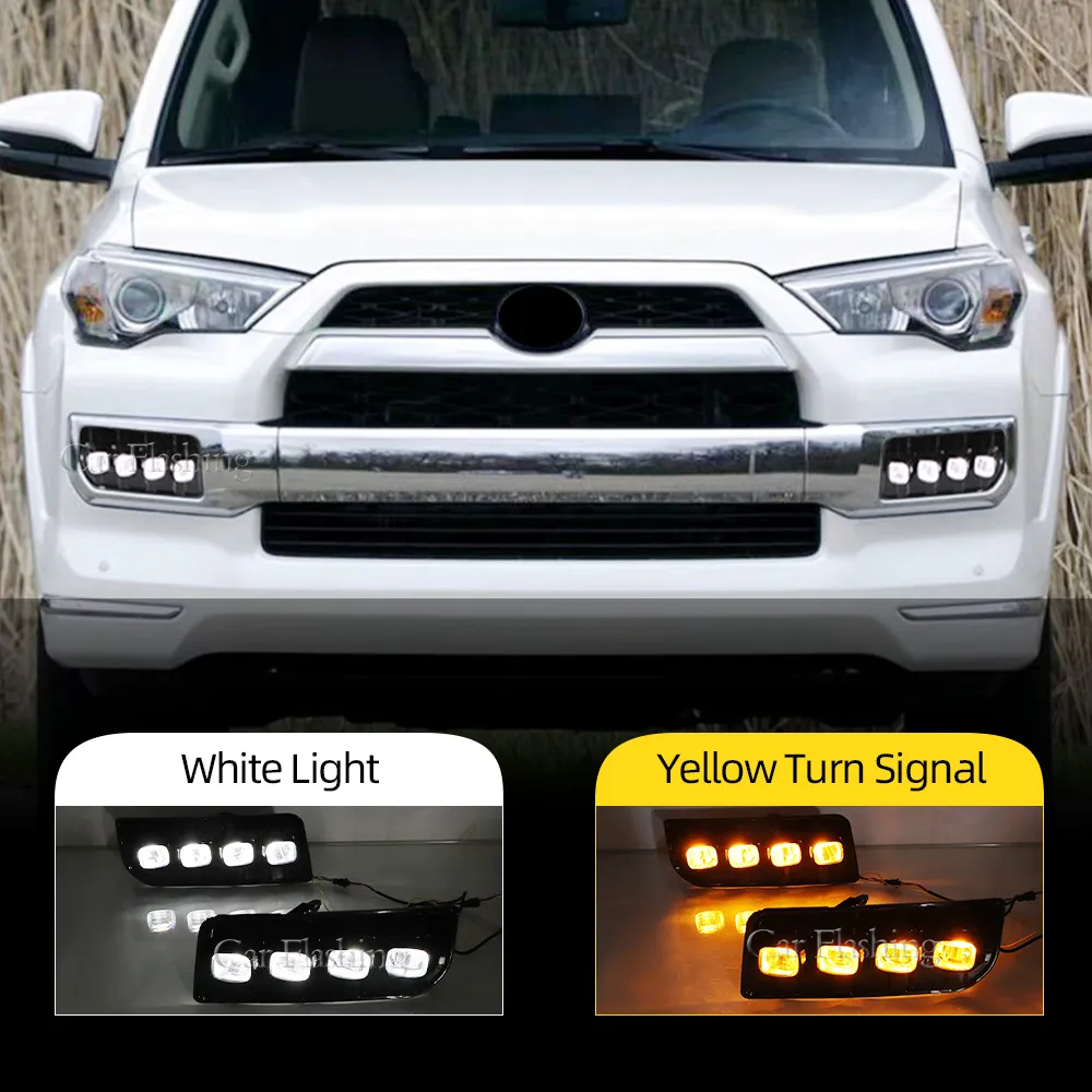 2PCS LED TOYOTA 4Runner Ltd Limited 2013-2022 Car Accessories DRLフォグランプターンシグナルの装飾のための昼間のランニングライト