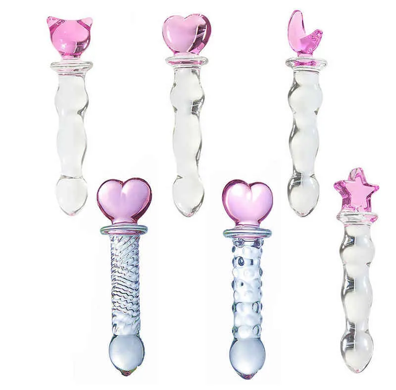 Nxy Anal Toys Glas Plug Adult Sex Butt Transparentes Spielzeug für Frauen Vaginaldildos Butplug Shop 220506