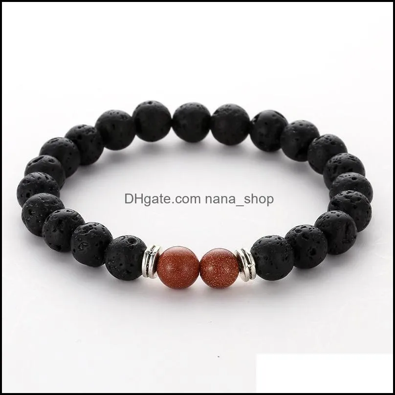 Fashion 20styles 8mm Natural Black Lava Stone Beads Bracelet DIY volcano Rock  Oil Diffuser Bracelet for women men