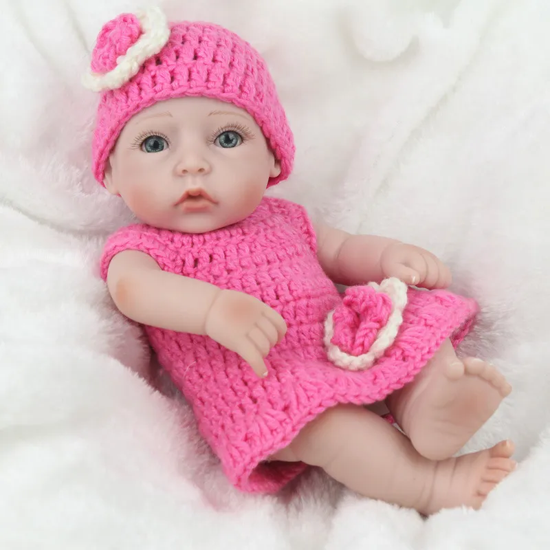 Mini Silicone Baby Silicone. Baby to Play Baby That Can Be Bathed Reborn  Baby. Reborn Baby Mini Baby With Crochet Clothes. Art 