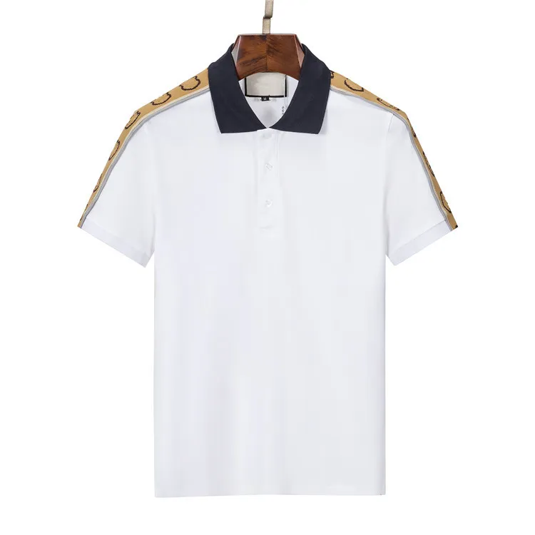 2022 Mens Stylist Polo Shirts Italy Designer Men High Street Polos Fashion Embroidery Little Bees Printing Tshirts Slim Fit Clothing Casual Tees Asian Size M-3XL