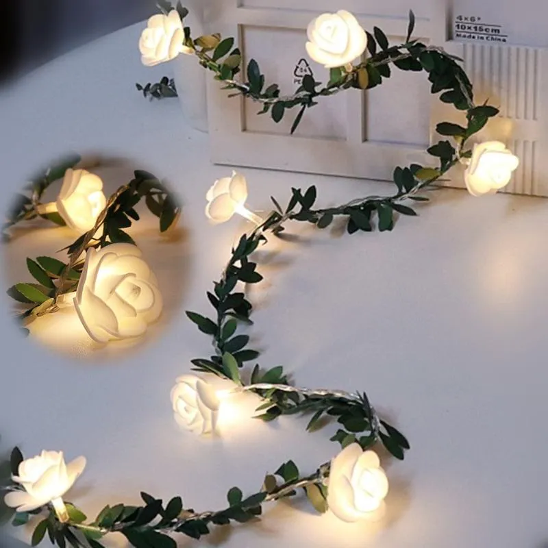 Dizeler 6m/3m/1.5m gül çiçek LED Noel çelenk peri ipleri uss/pille çalıştırılan Düğün Bahçesi Partisi Dekorled STR