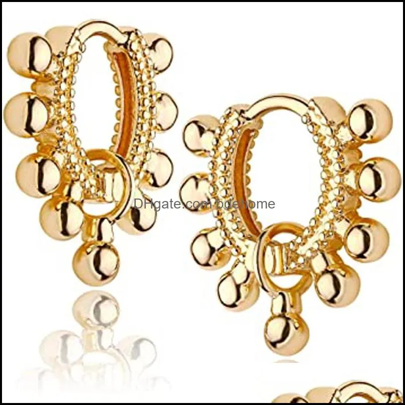 Hoop Hie Earrings Jewelry Dainty Earring18K Gold Plated Cute Tiny Drop Ball For Women Delivery 2021 Wyz6S